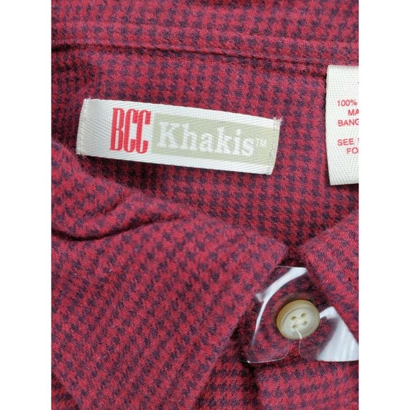 BCC Khakis Maroon Full Button Up Soft Shirt With Extra Buttons - Picture 9 of 12